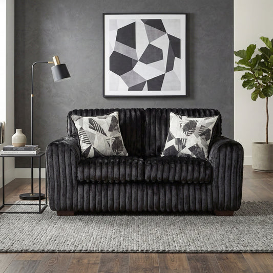 Roundhill Furniture Nolan Contemporary Upholstered Loveseat, Lush Black