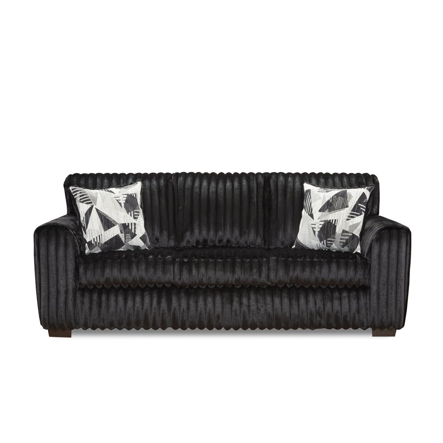 Roundhill Furniture Nolan Contemporary Upholstered Sofa, Lush Black