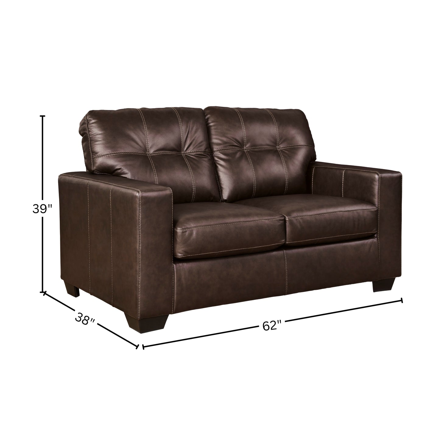 Roundhill Furniture Holmes Leather Upholstered Loveseat