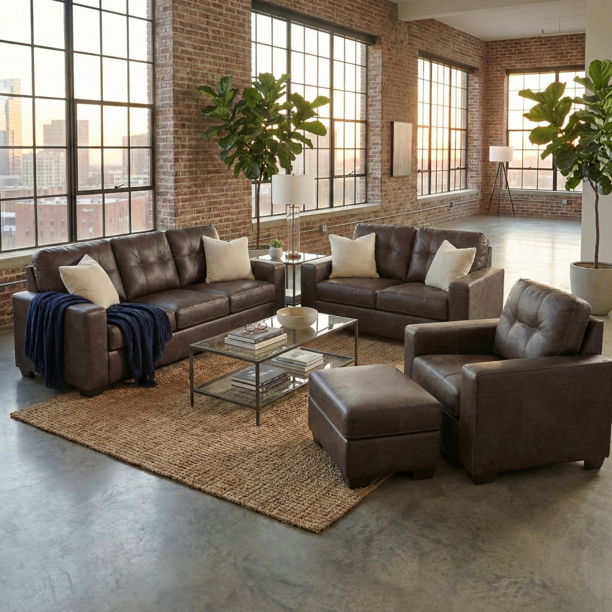 Roundhill Furniture Holmes Leather Living Room Collection