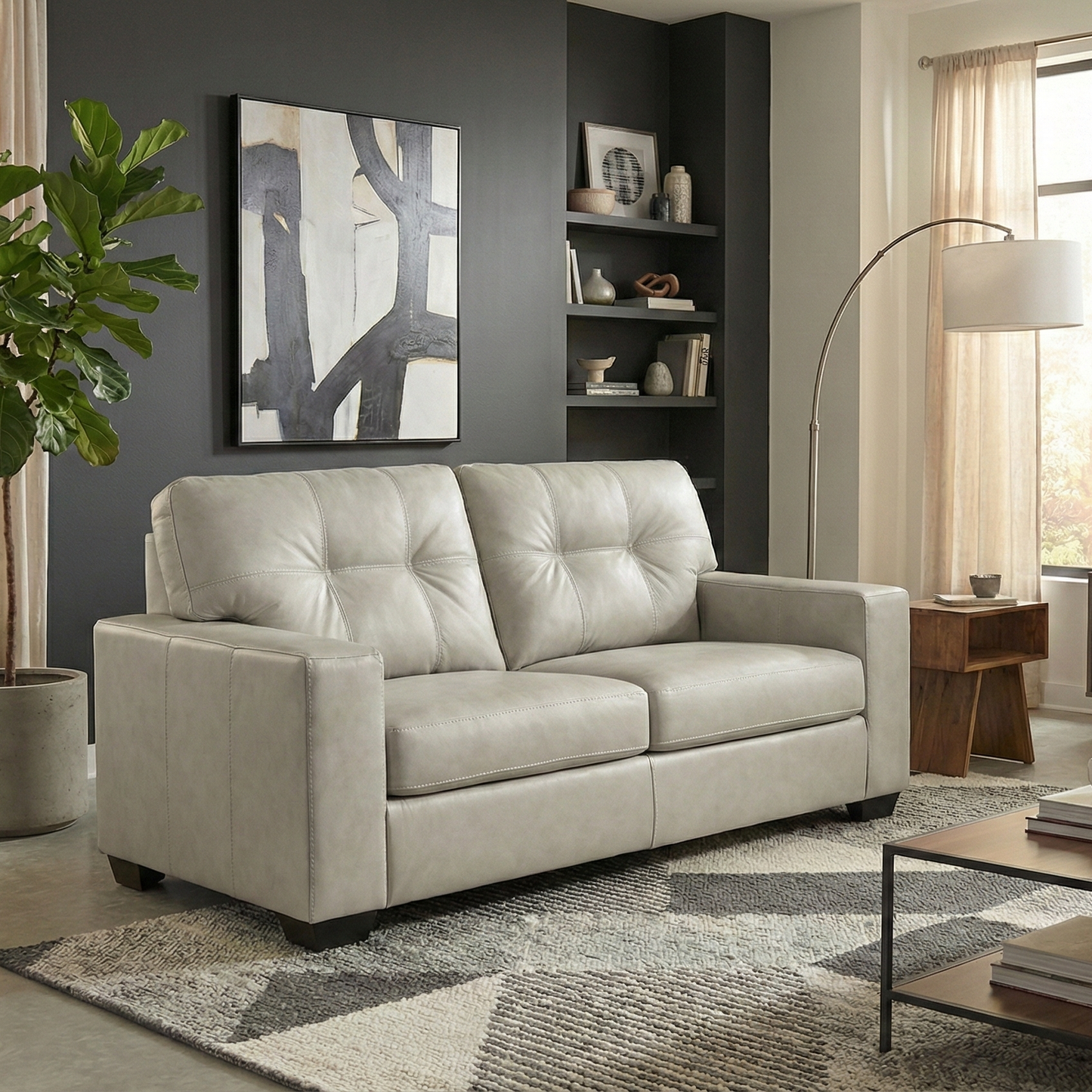 Roundhill Furniture Holmes Leather Upholstered Loveseat