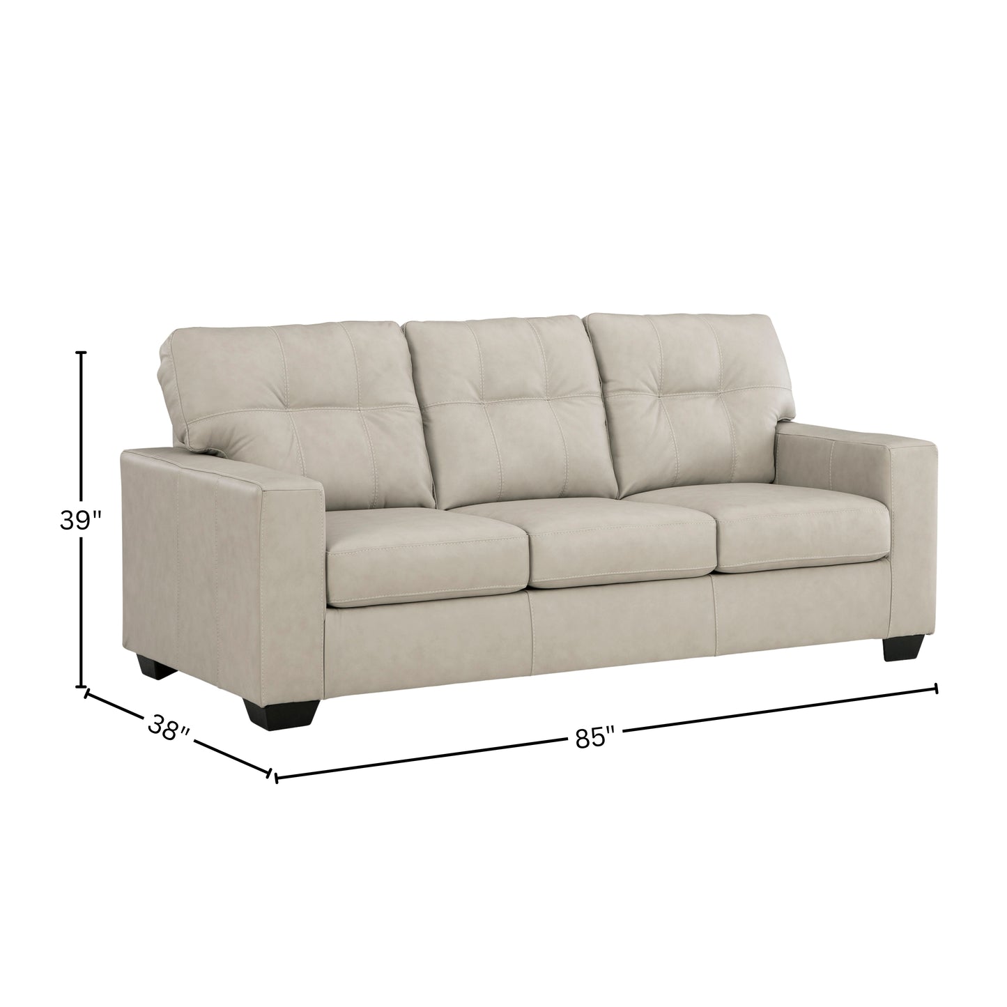 Roundhill Furniture Holmes Leather Upholstered Sofa