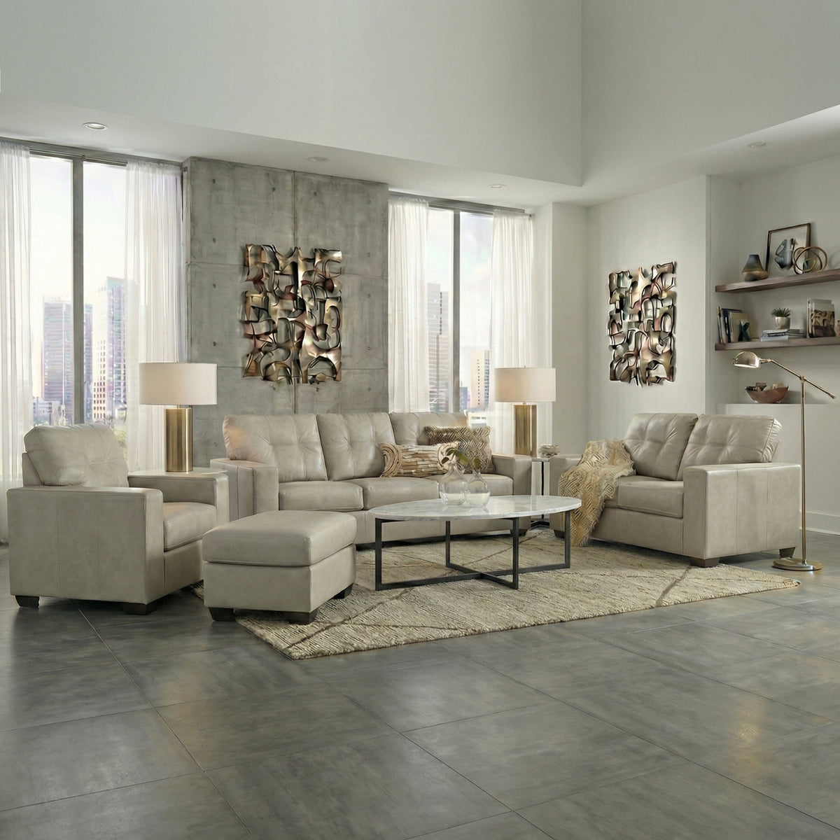 Roundhill Furniture Holmes Leather Living Room Collection