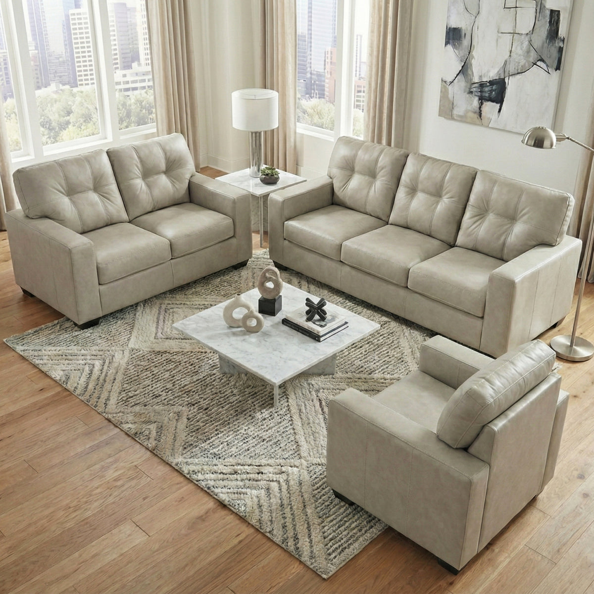 Roundhill Furniture Holmes Leather Living Room Collection