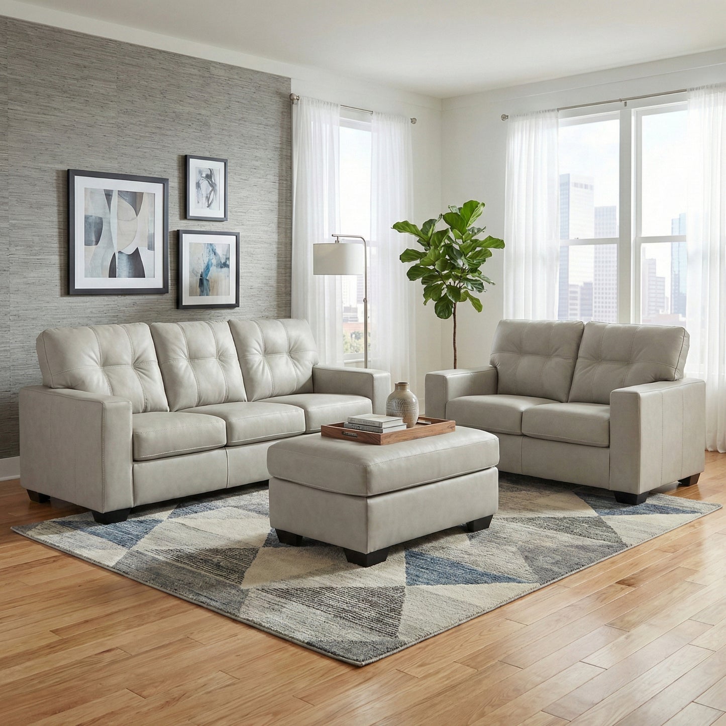 Roundhill Furniture Holmes Leather Living Room Collection