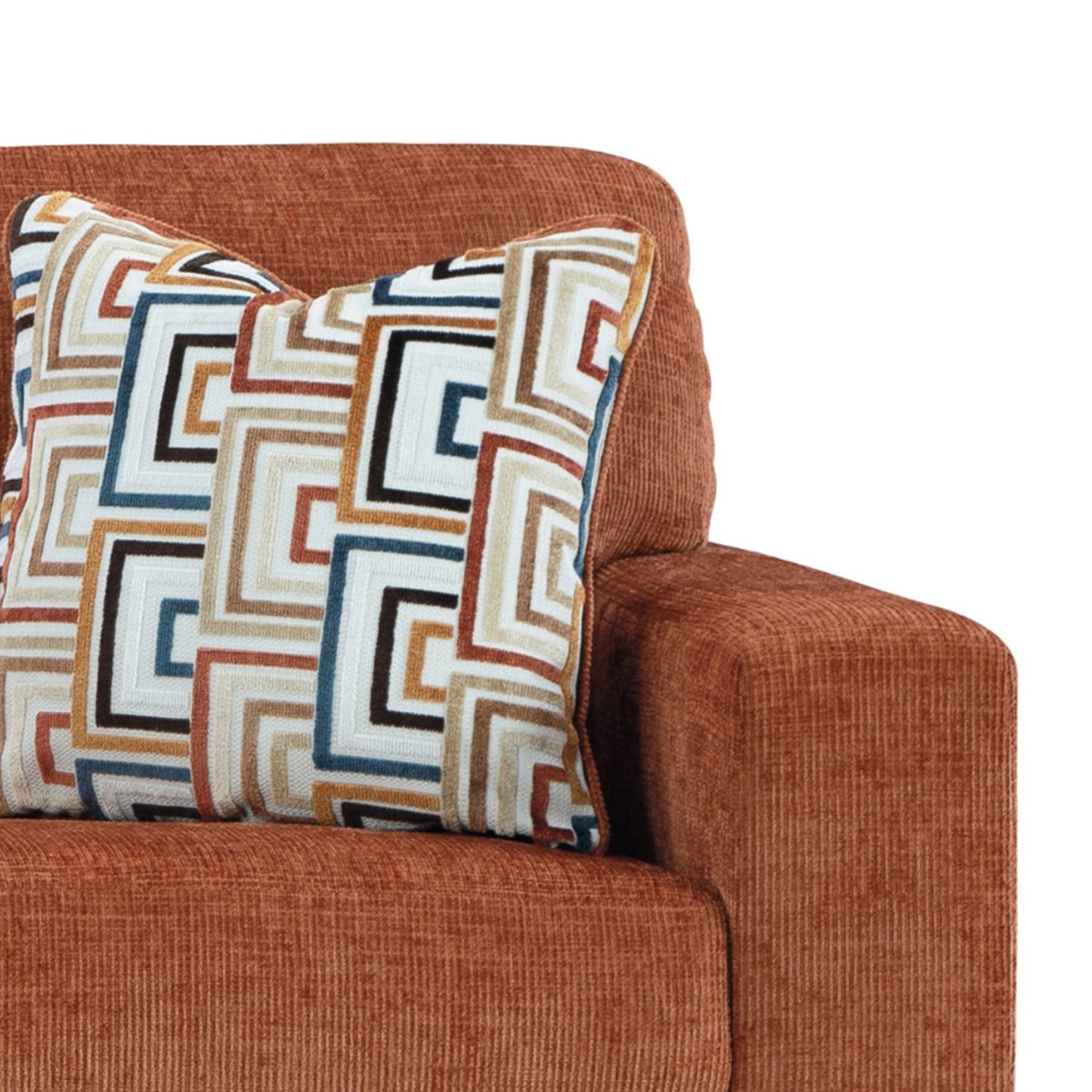 Roundhill Furniture Amoria Living Room Collection, Rust Terra Chenille Upholstery
