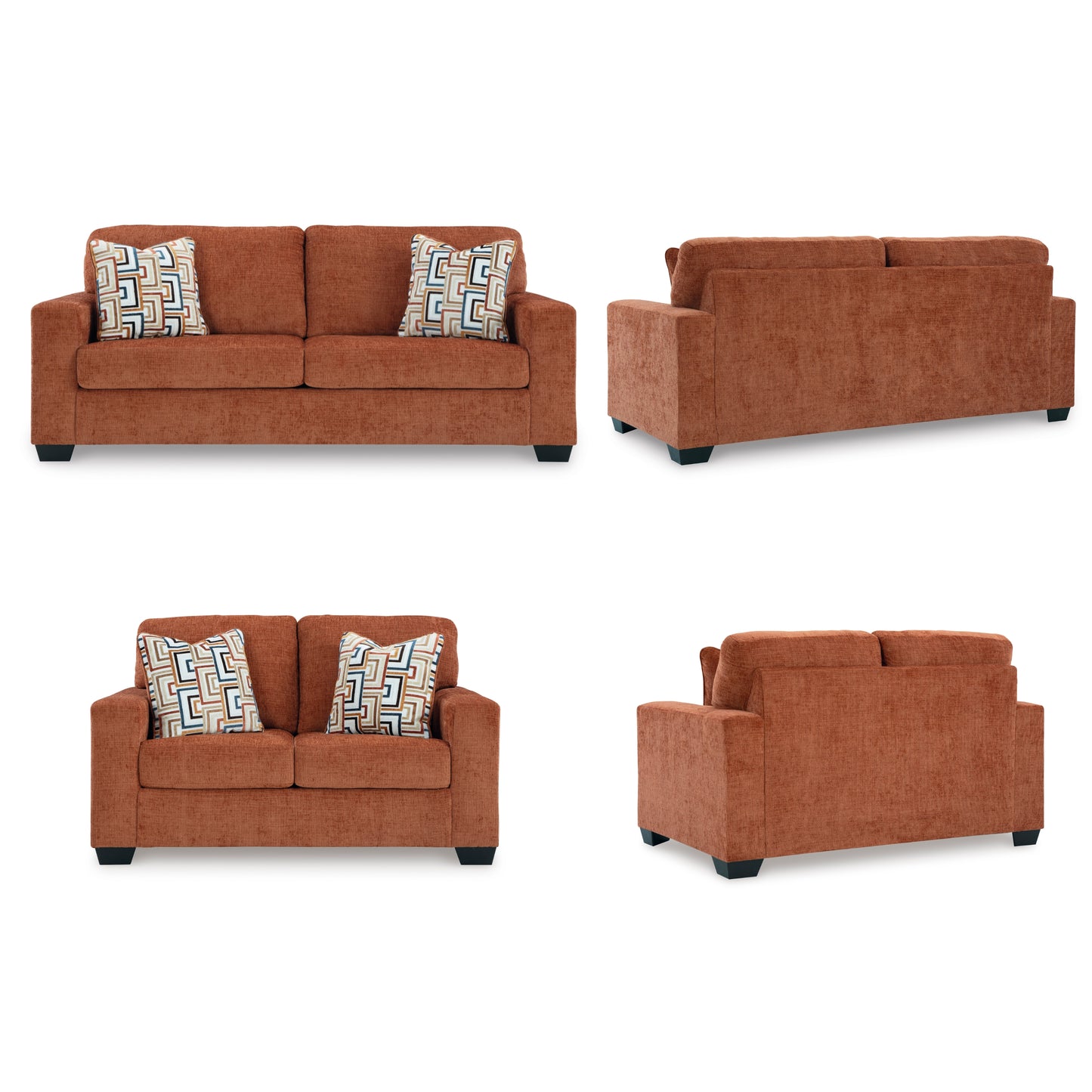 Roundhill Furniture Amoria Living Room Collection, Rust Terra Chenille Upholstery