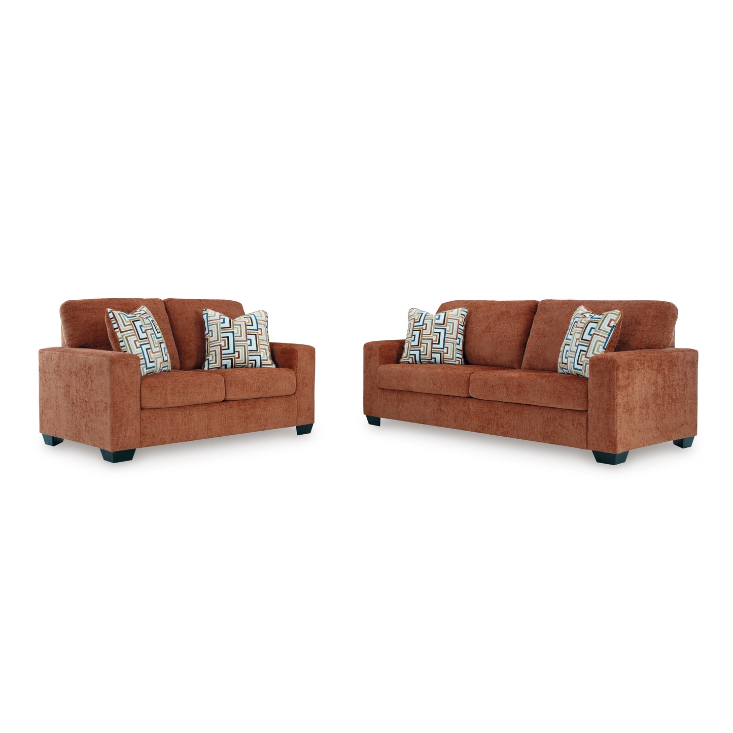 Roundhill Furniture Amoria Living Room Collection, Rust Terra Chenille Upholstery