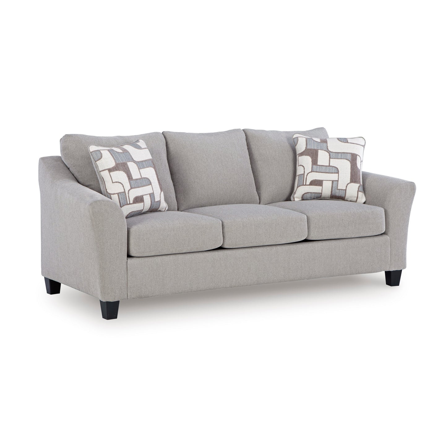 Roundhill Furniture Elaris Living Room Collection Flared Arm Sofa and Loveseat with Chenille Upholstery, Taupe