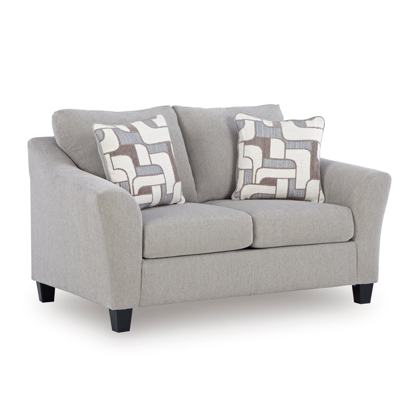 Roundhill Furniture Elaris Living Room Collection Flared Arm Sofa and Loveseat with Chenille Upholstery, Taupe
