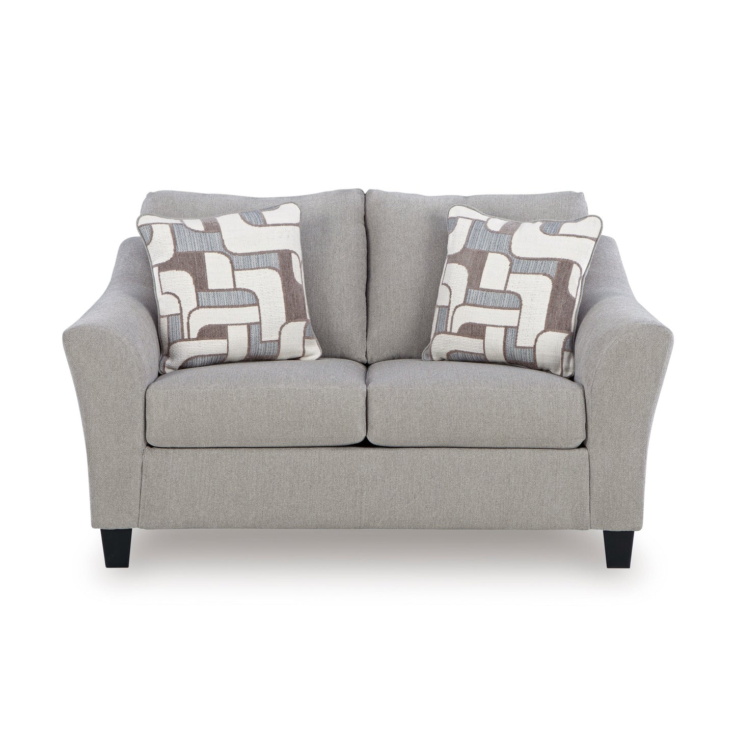 Roundhill Furniture Elaris Living Room Collection Flared Arm Sofa and Loveseat with Chenille Upholstery, Taupe