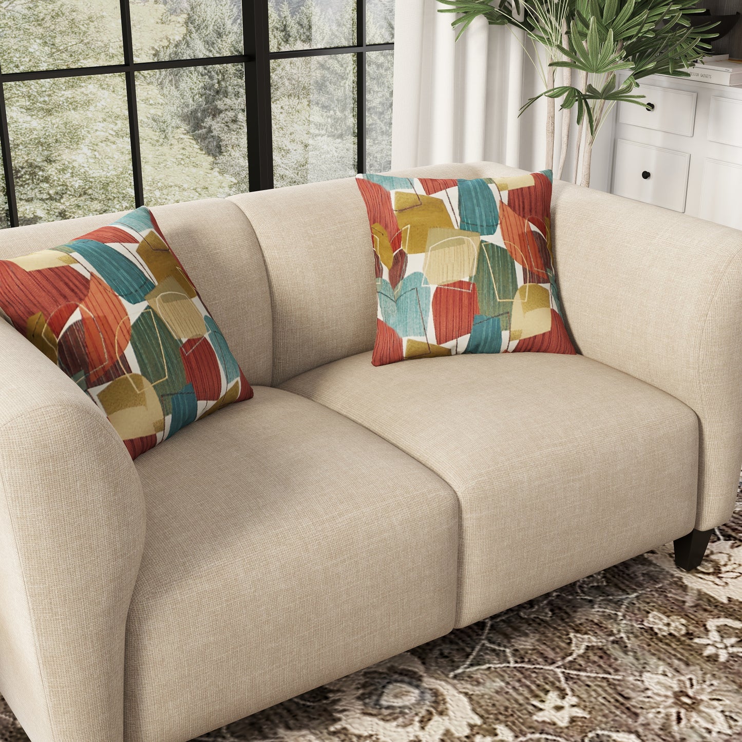 Roundhill Furniture Della Upholstered Stationary Loveseat