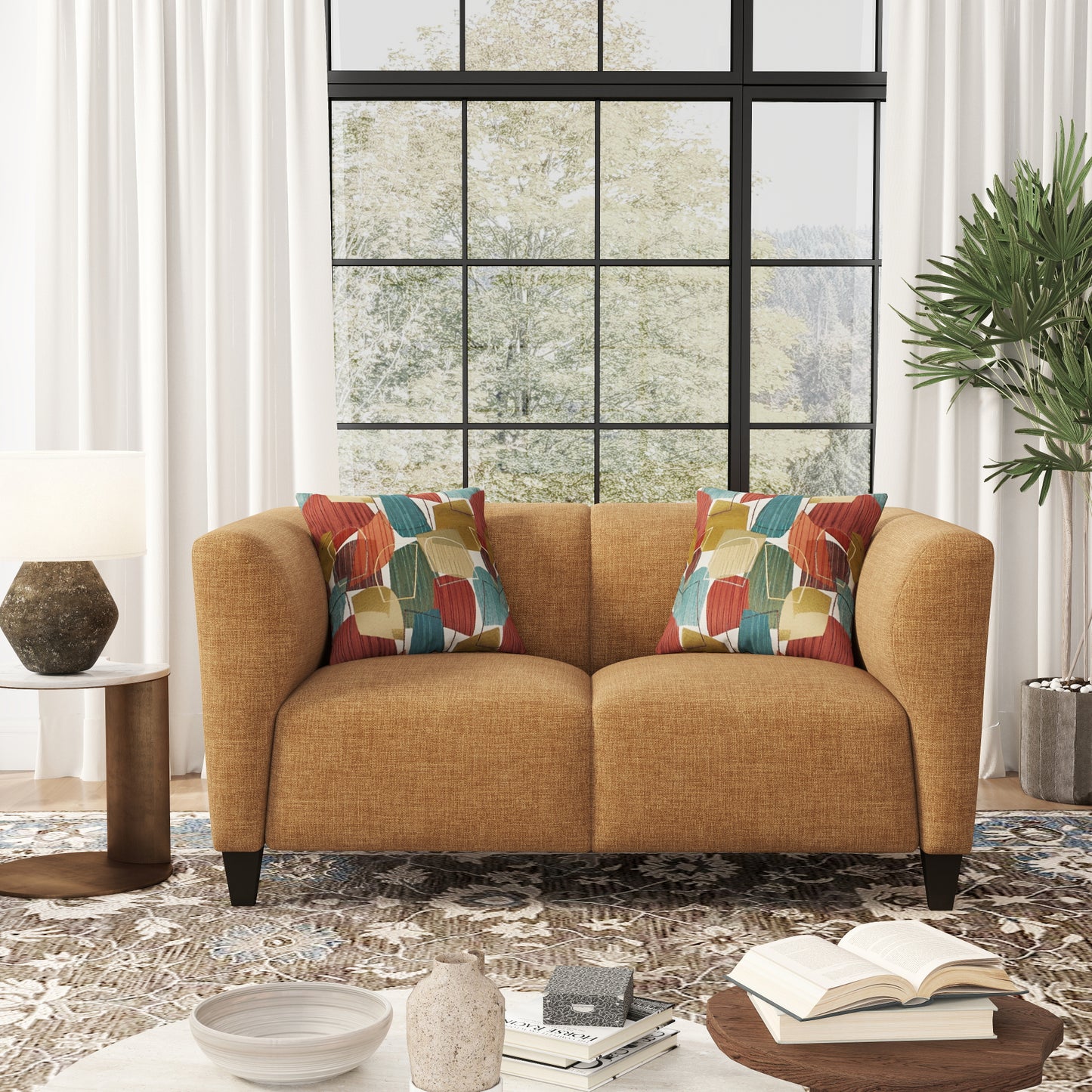 Roundhill Furniture Della Upholstered Stationary Loveseat