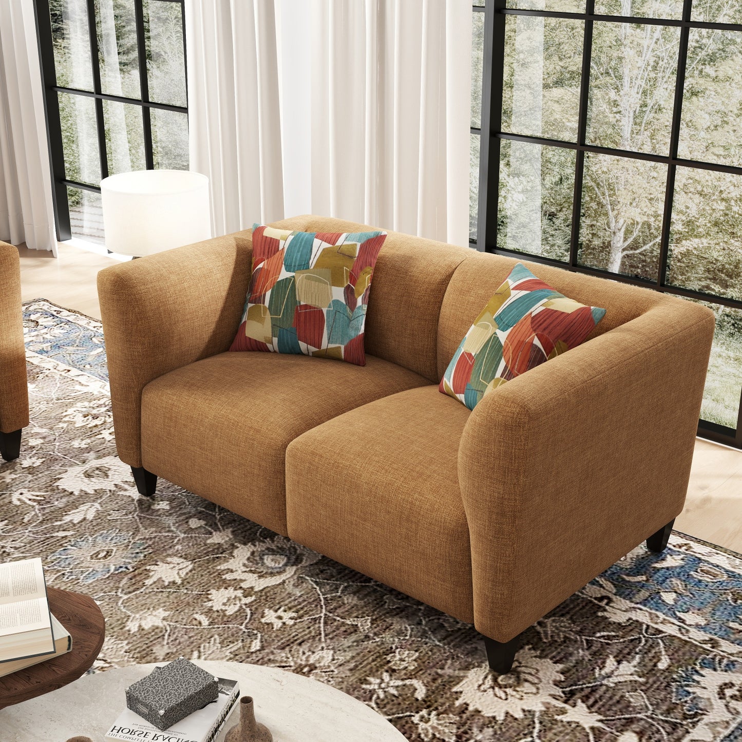 Roundhill Furniture Della Upholstered Stationary Loveseat