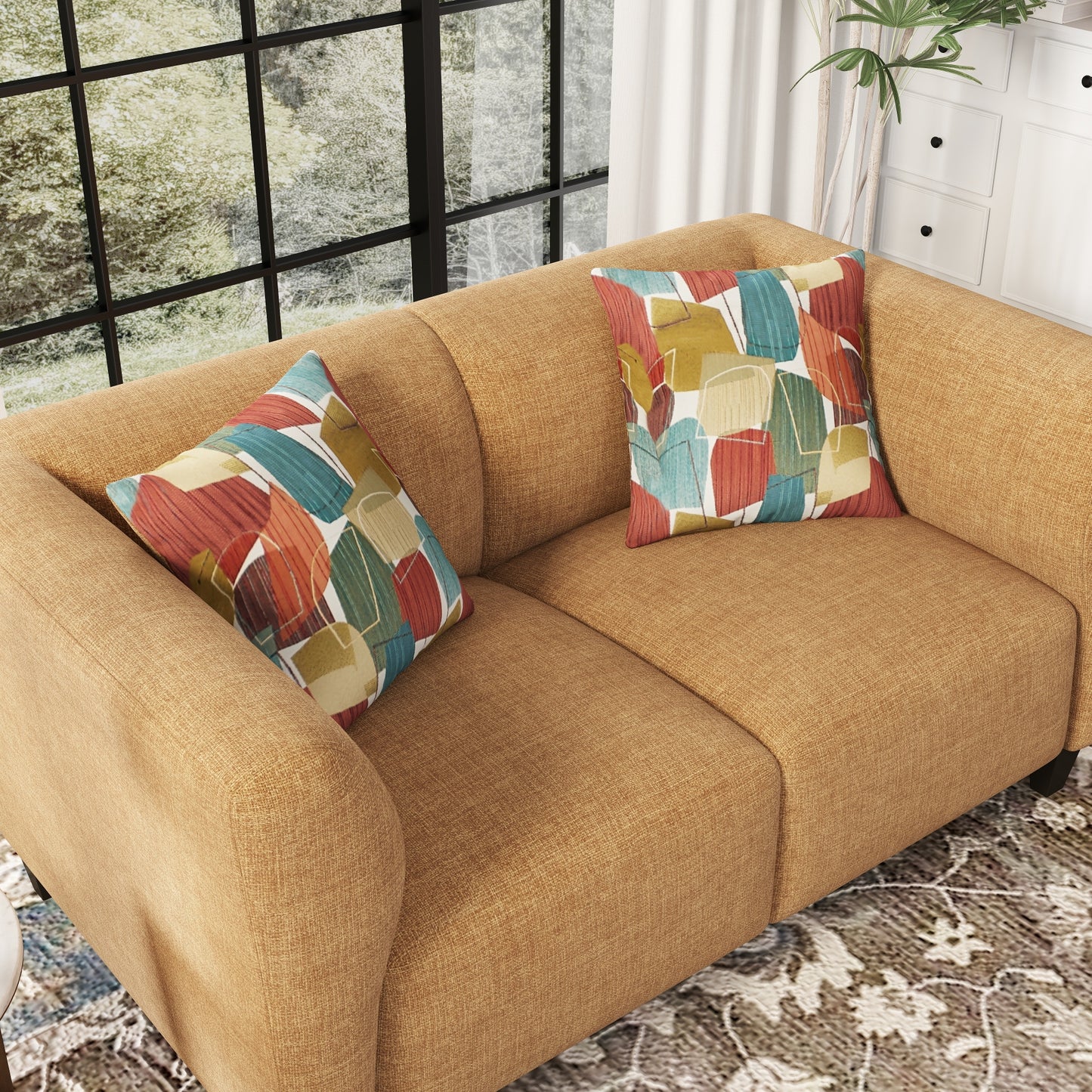 Roundhill Furniture Della Upholstered Stationary Loveseat