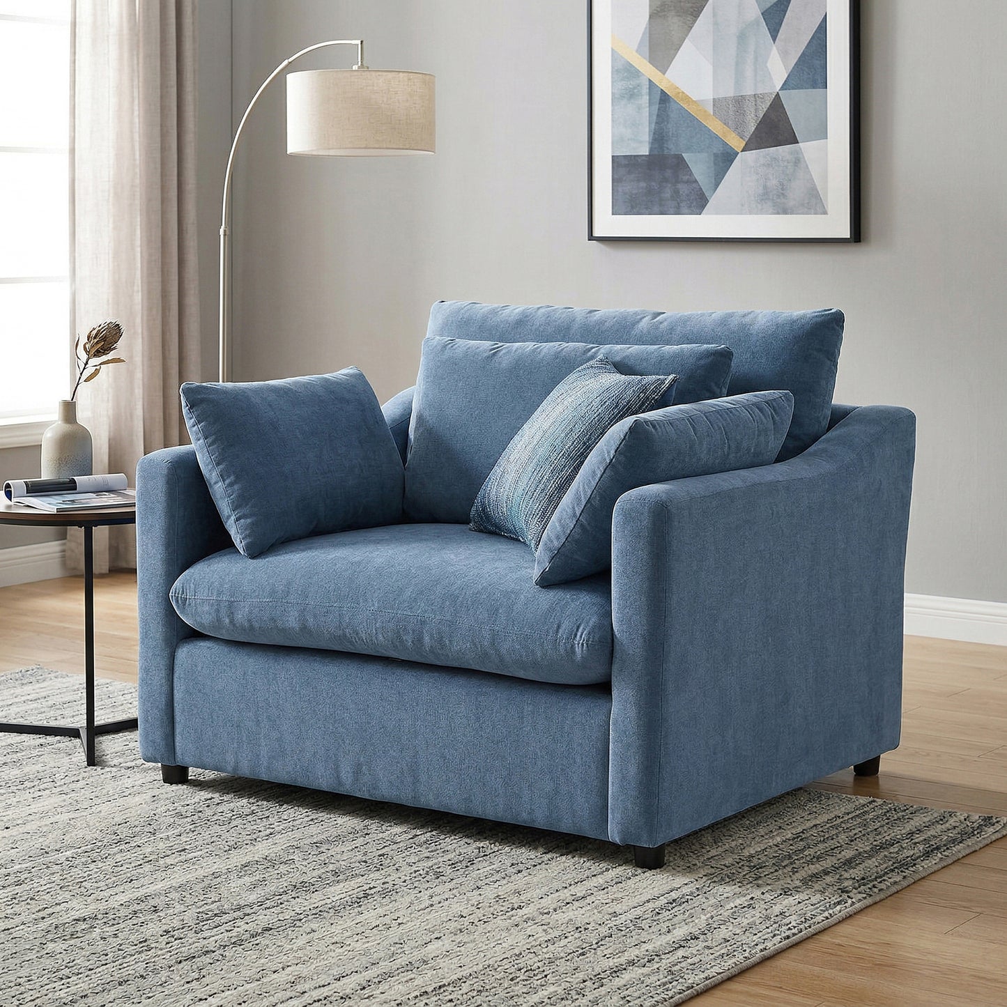 Roundhill Furniture Wilson Contemporary Upholstered Cuddle Chair