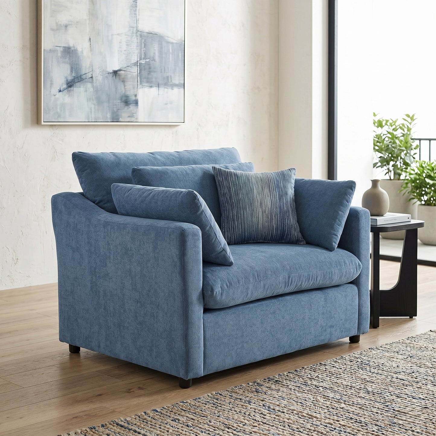 Roundhill Furniture Wilson Contemporary Upholstered Cuddle Chair