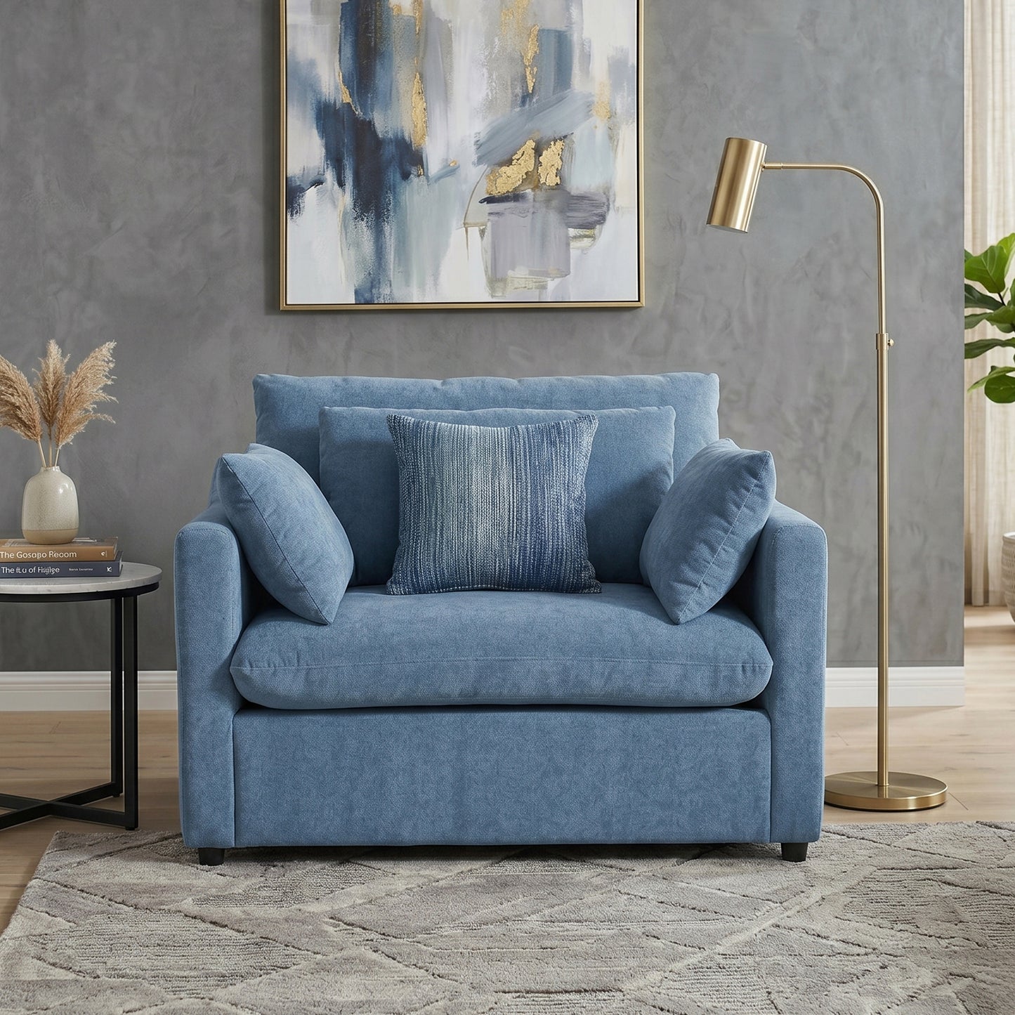 Roundhill Furniture Wilson Living Room Collection, Sofa Loveseat Cuddle Chair and Ottoman