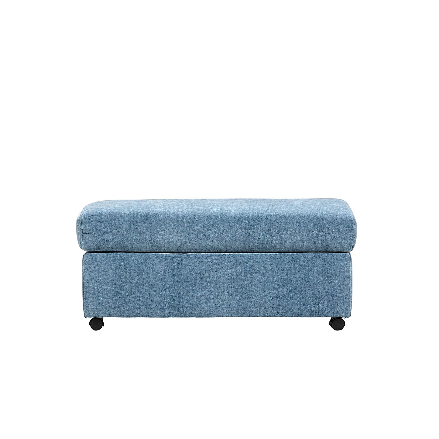 Roundhill Furniture Wilson Contemporary Upholstered Cocktail Ottoman with Casters