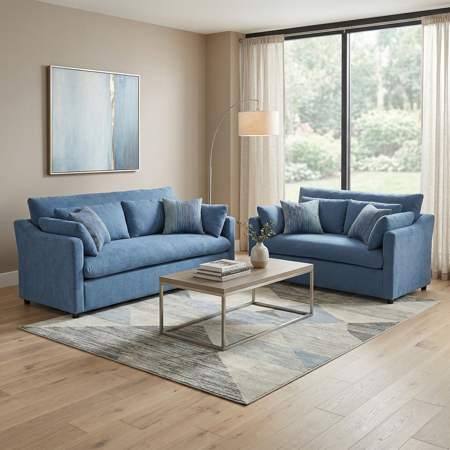 Roundhill Furniture Wilson Living Room Collection, Sofa Loveseat Cuddle Chair and Ottoman