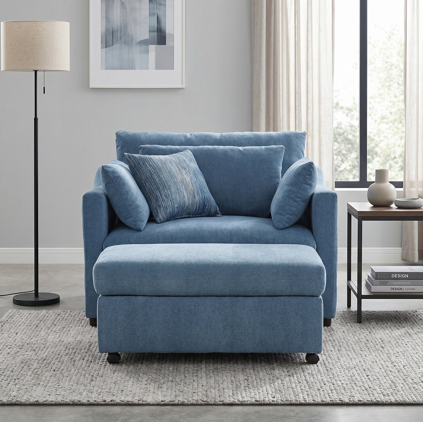 Roundhill Furniture Wilson Living Room Collection, Sofa Loveseat Cuddle Chair and Ottoman