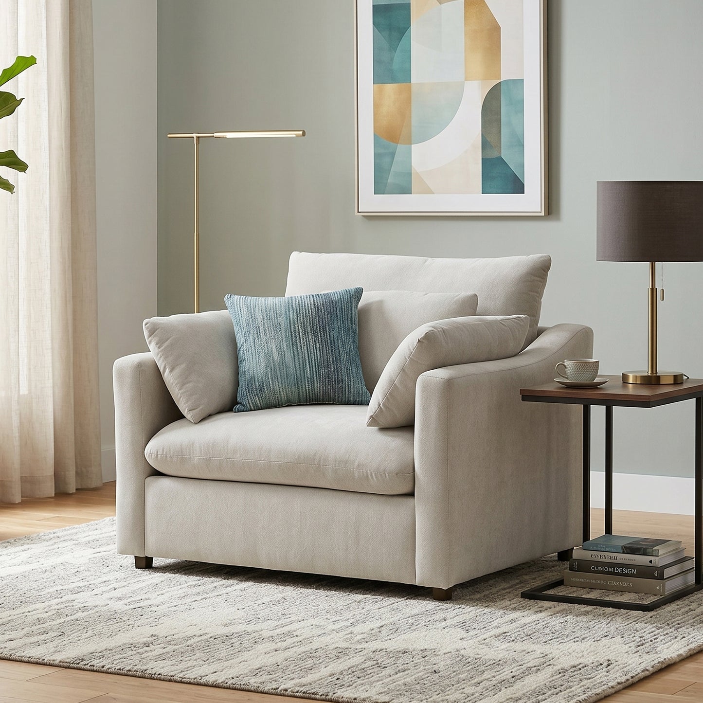 Roundhill Furniture Wilson Contemporary Upholstered Cuddle Chair