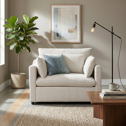 Roundhill Furniture Wilson Contemporary Upholstered Cuddle Chair