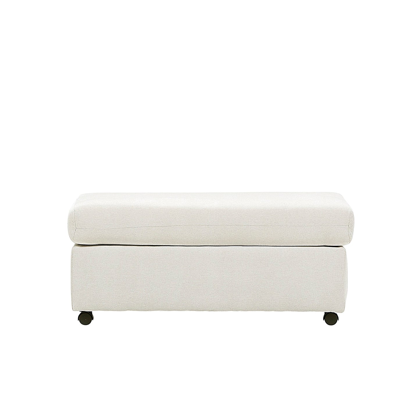 Roundhill Furniture Wilson Contemporary Upholstered Cocktail Ottoman with Casters