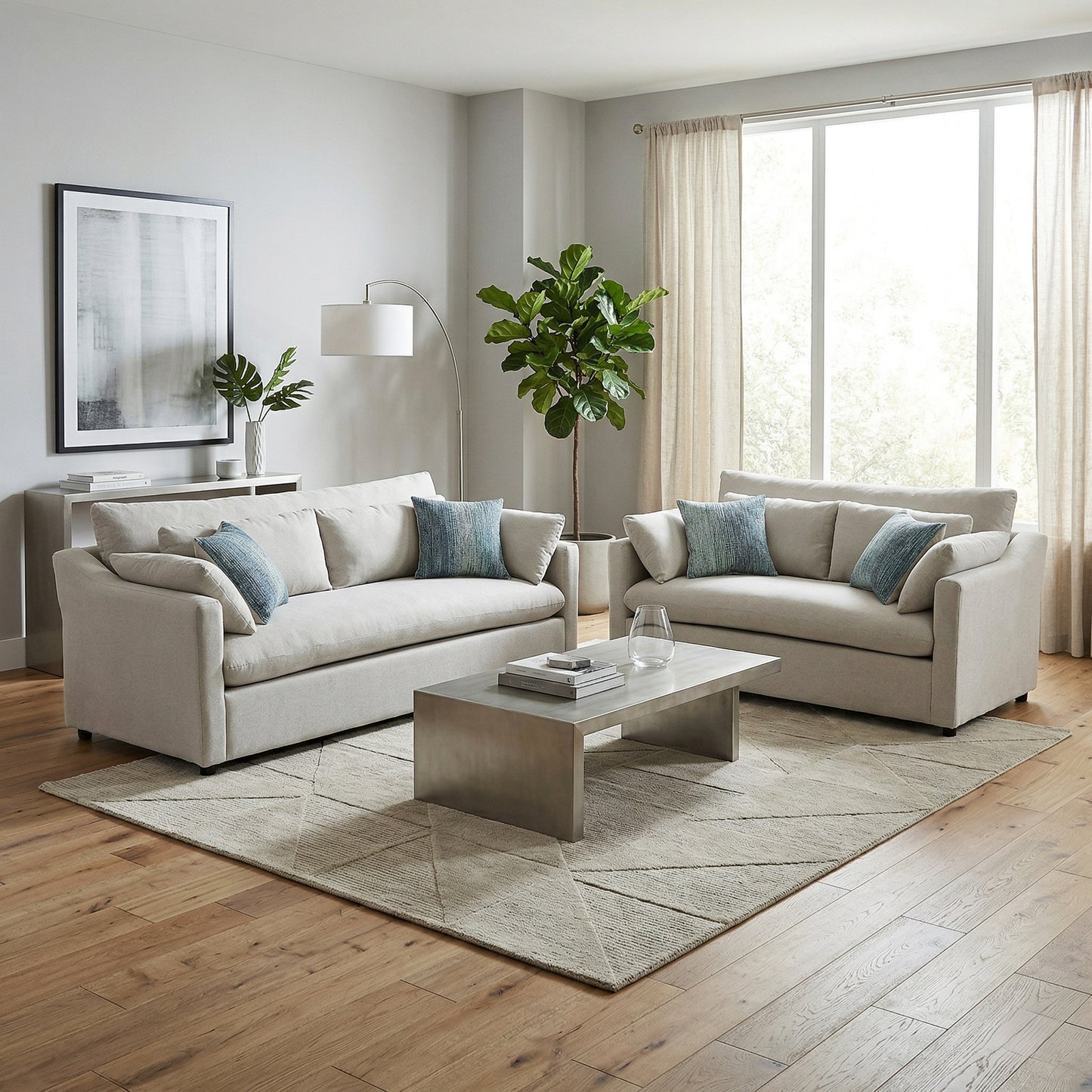 Roundhill Furniture Wilson Living Room Collection, Sofa Loveseat Cuddle Chair and Ottoman