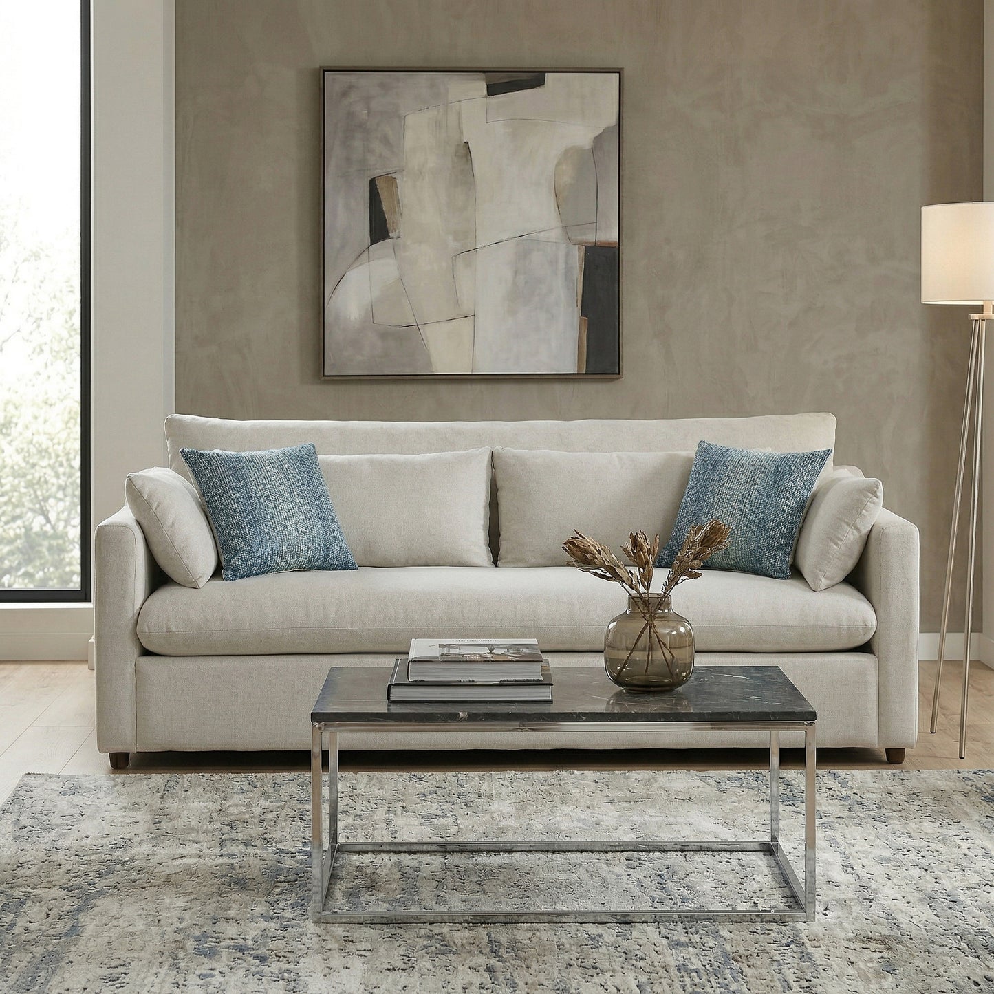 Roundhill Furniture Wilson Contemporary Upholstered Sofa