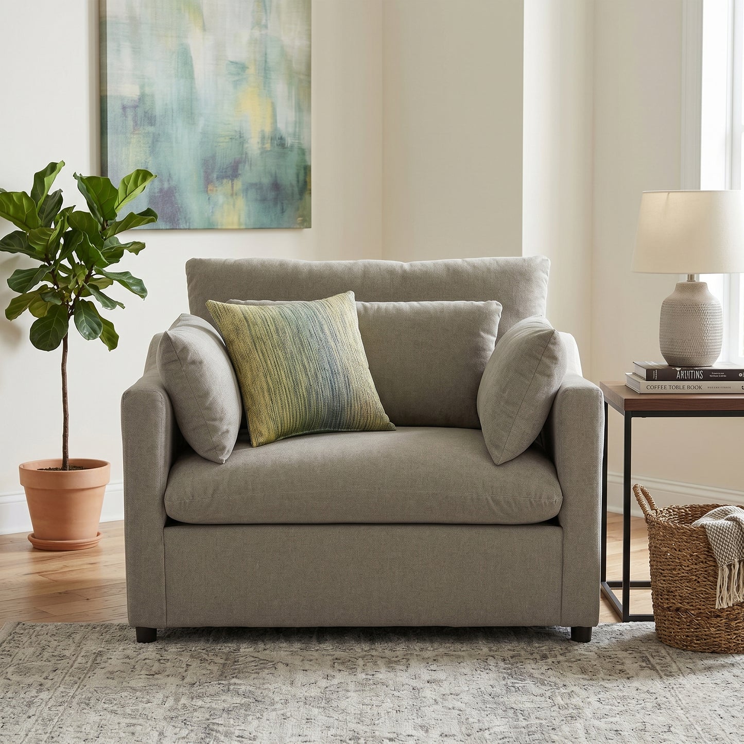 Roundhill Furniture Wilson Contemporary Upholstered Cuddle Chair