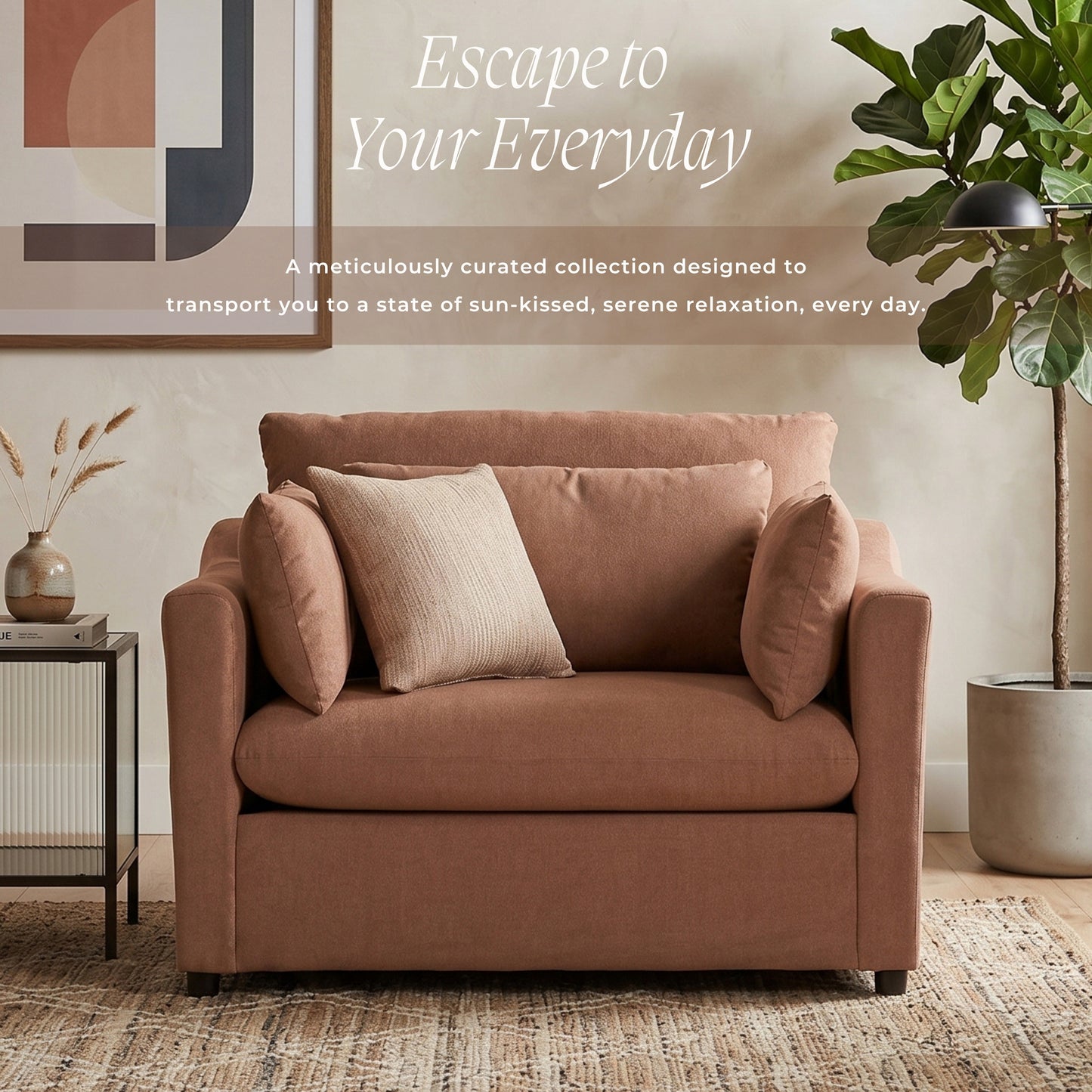 Roundhill Furniture Wilson Contemporary Upholstered Cuddle Chair