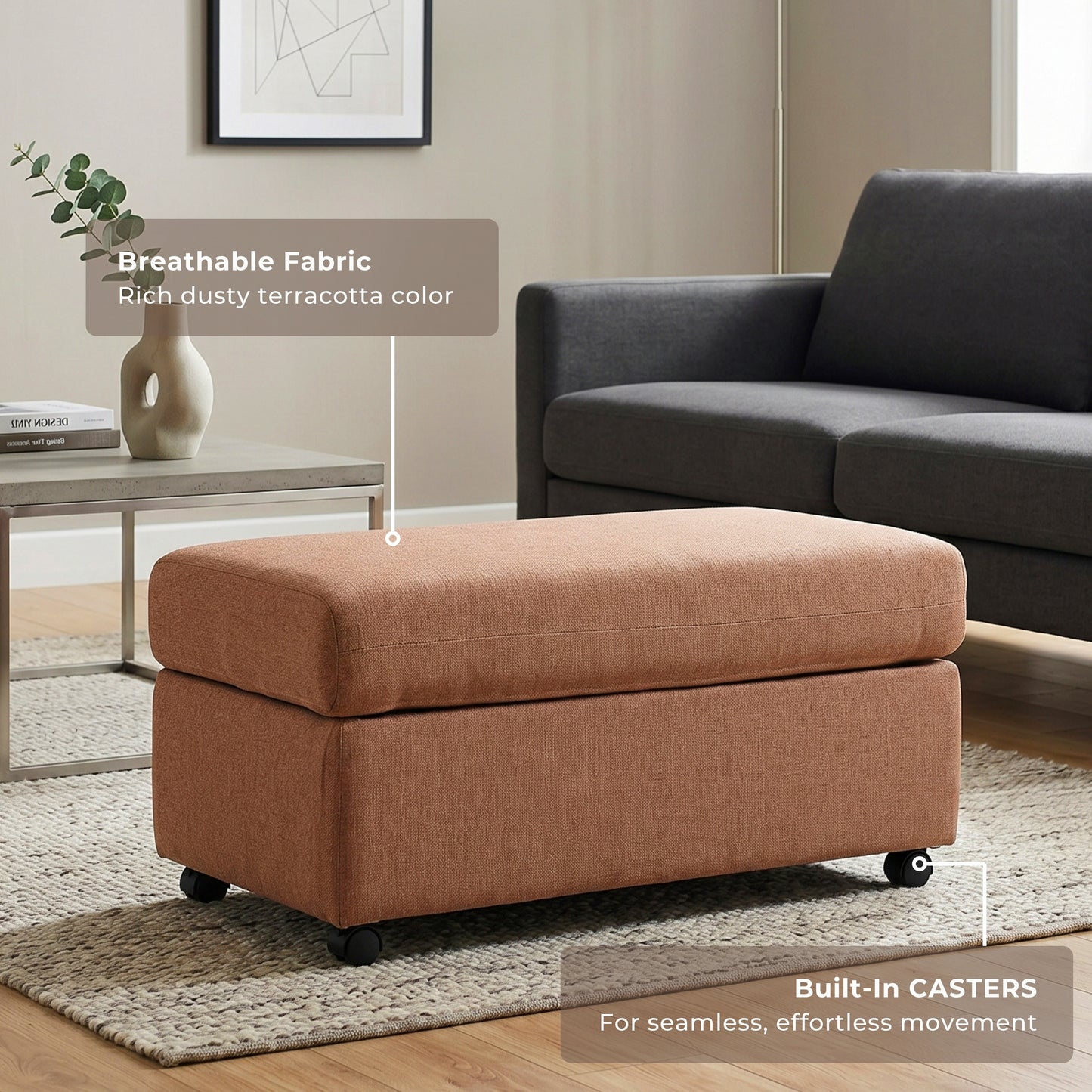 Roundhill Furniture Wilson Living Room Collection, Sofa Loveseat Cuddle Chair and Ottoman