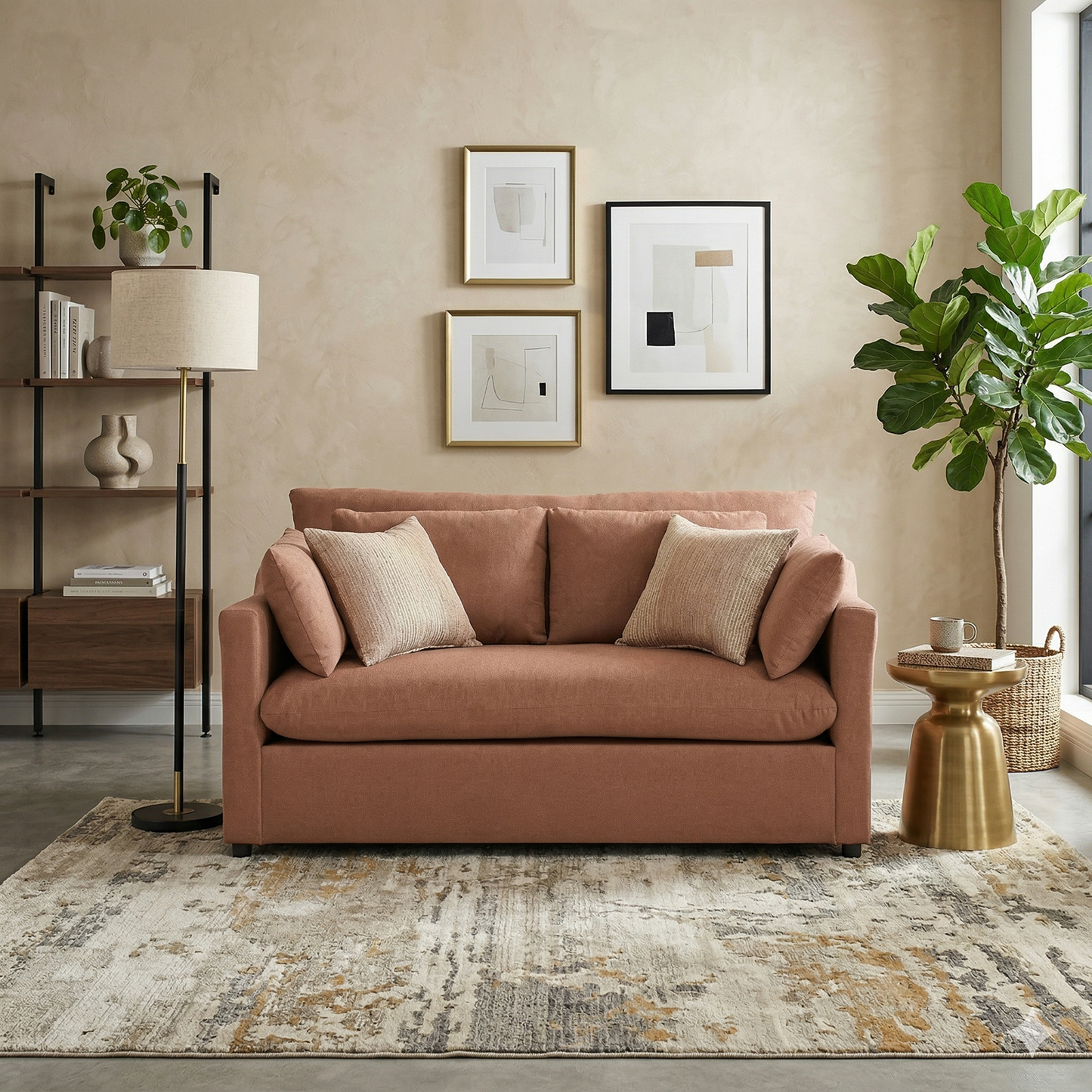 Roundhill Furniture Wilson Living Room Collection, Sofa Loveseat Cuddle Chair and Ottoman