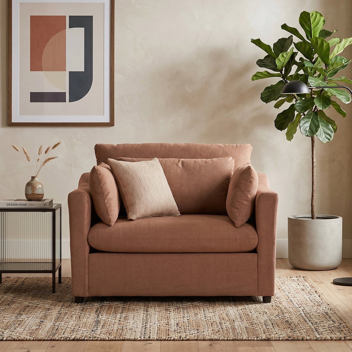 Roundhill Furniture Wilson Living Room Collection, Sofa Loveseat Cuddle Chair and Ottoman