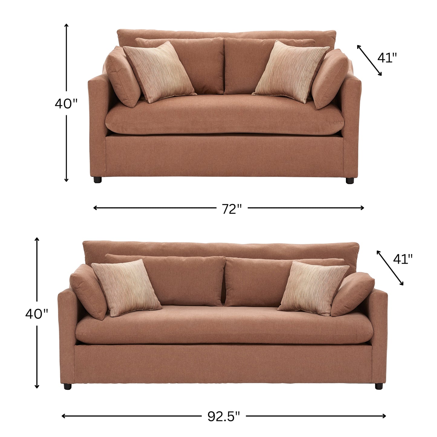 Roundhill Furniture Wilson Living Room Collection, Sofa Loveseat Cuddle Chair and Ottoman