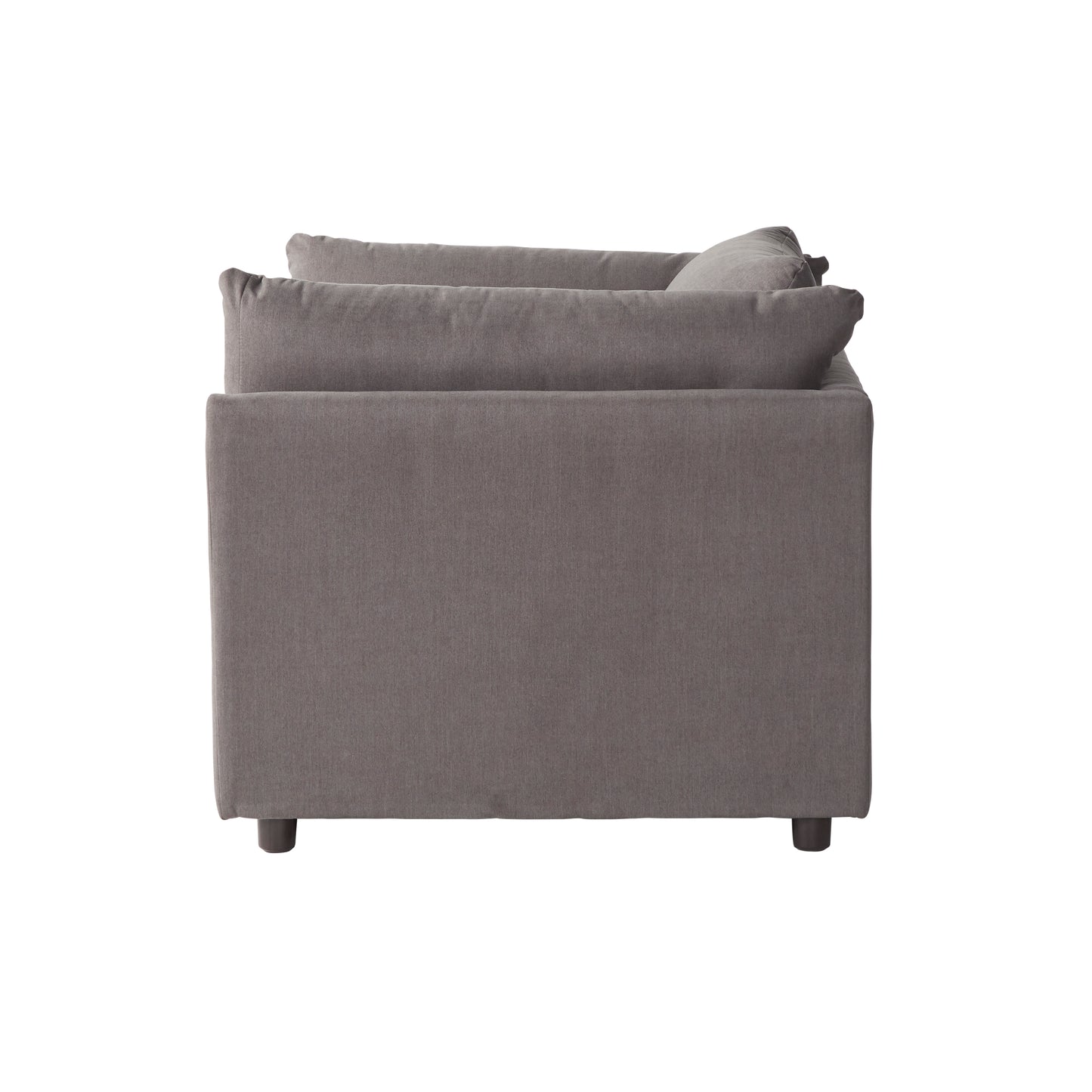 Roundhill Furniture Enda Oversized Living Room Pillow Back Cuddler Arm Chair with Ottoman, Carbon Gray
