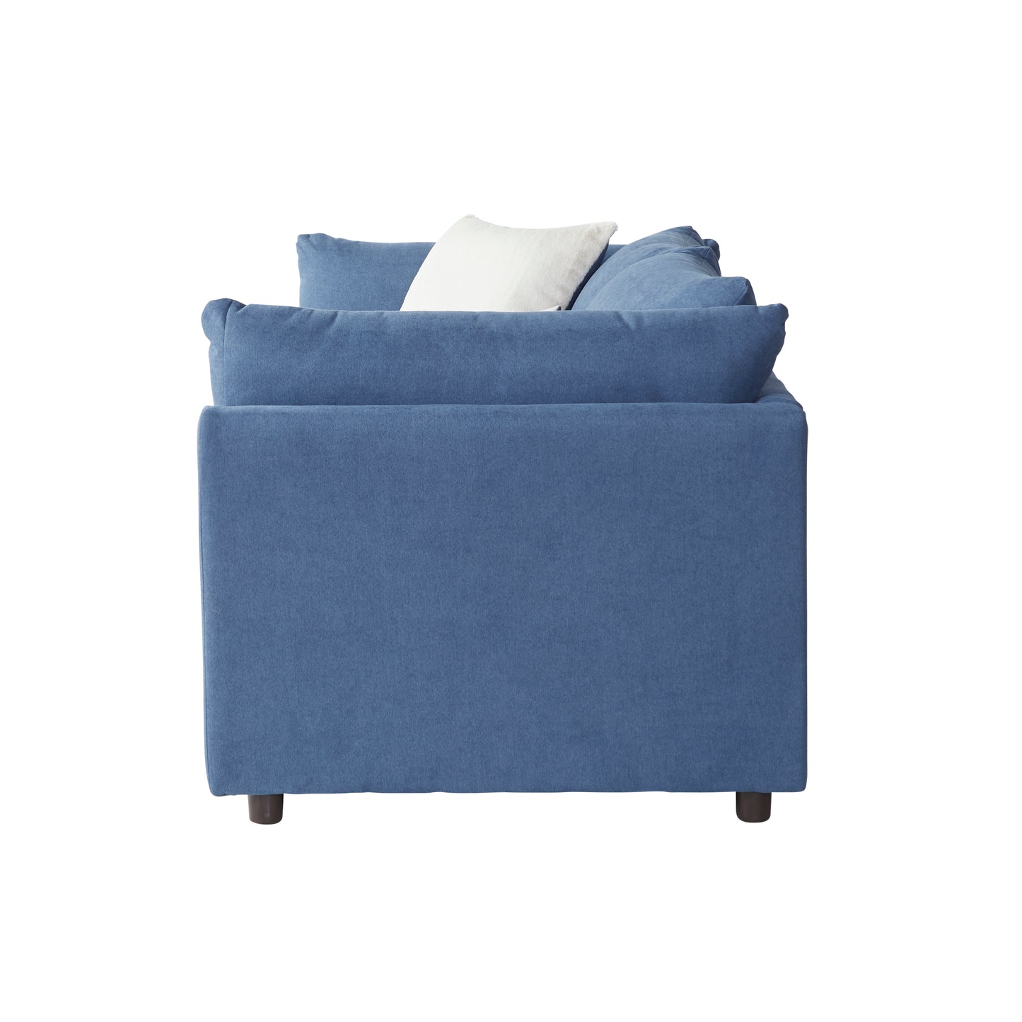 Roundhill Furniture Enda Pillow Back Fabric Sofa, Image Navy