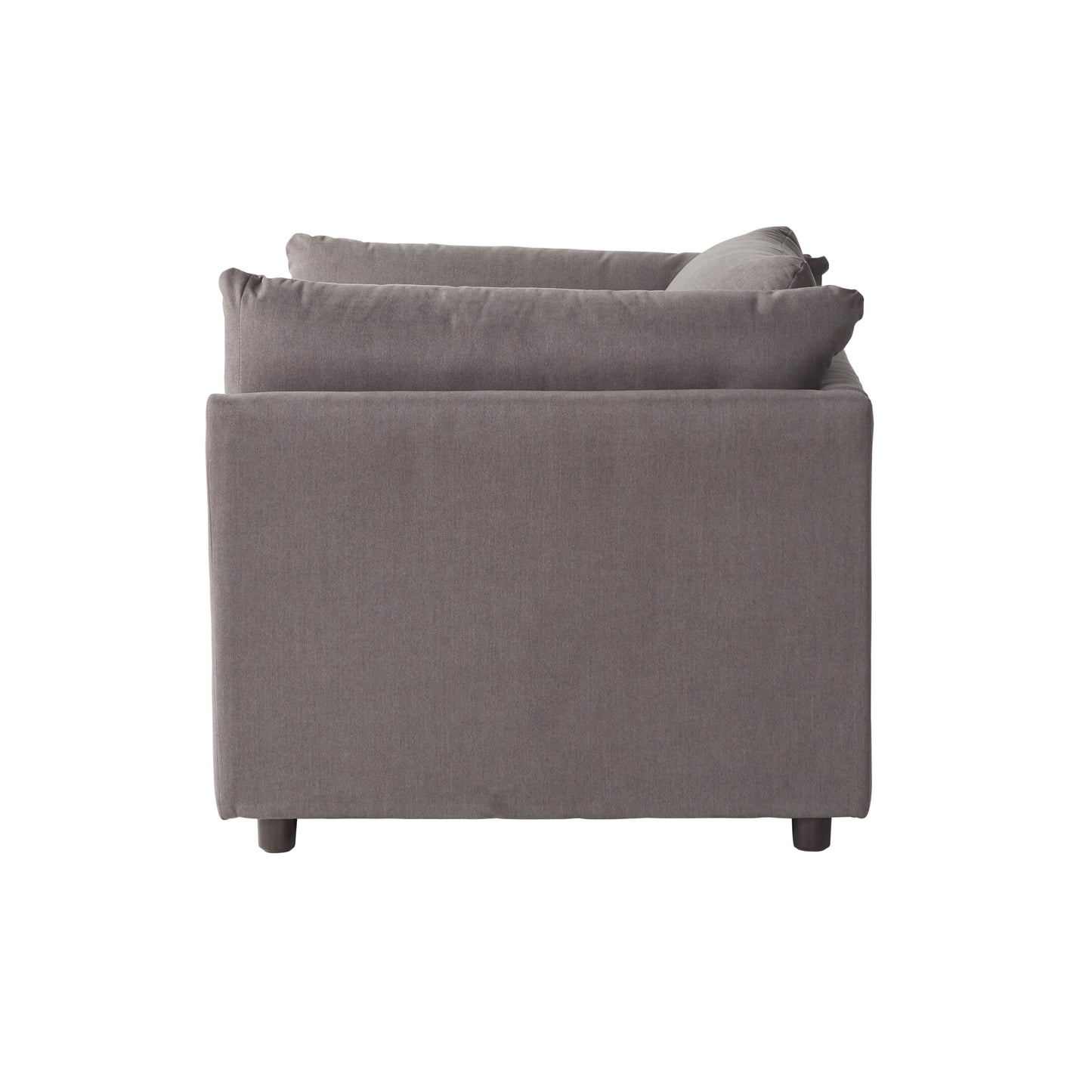 Roundhill Furniture Enda Pillow Back Fabric Sofa and Cuddler Chair Living Room Collection, Carbon Gray