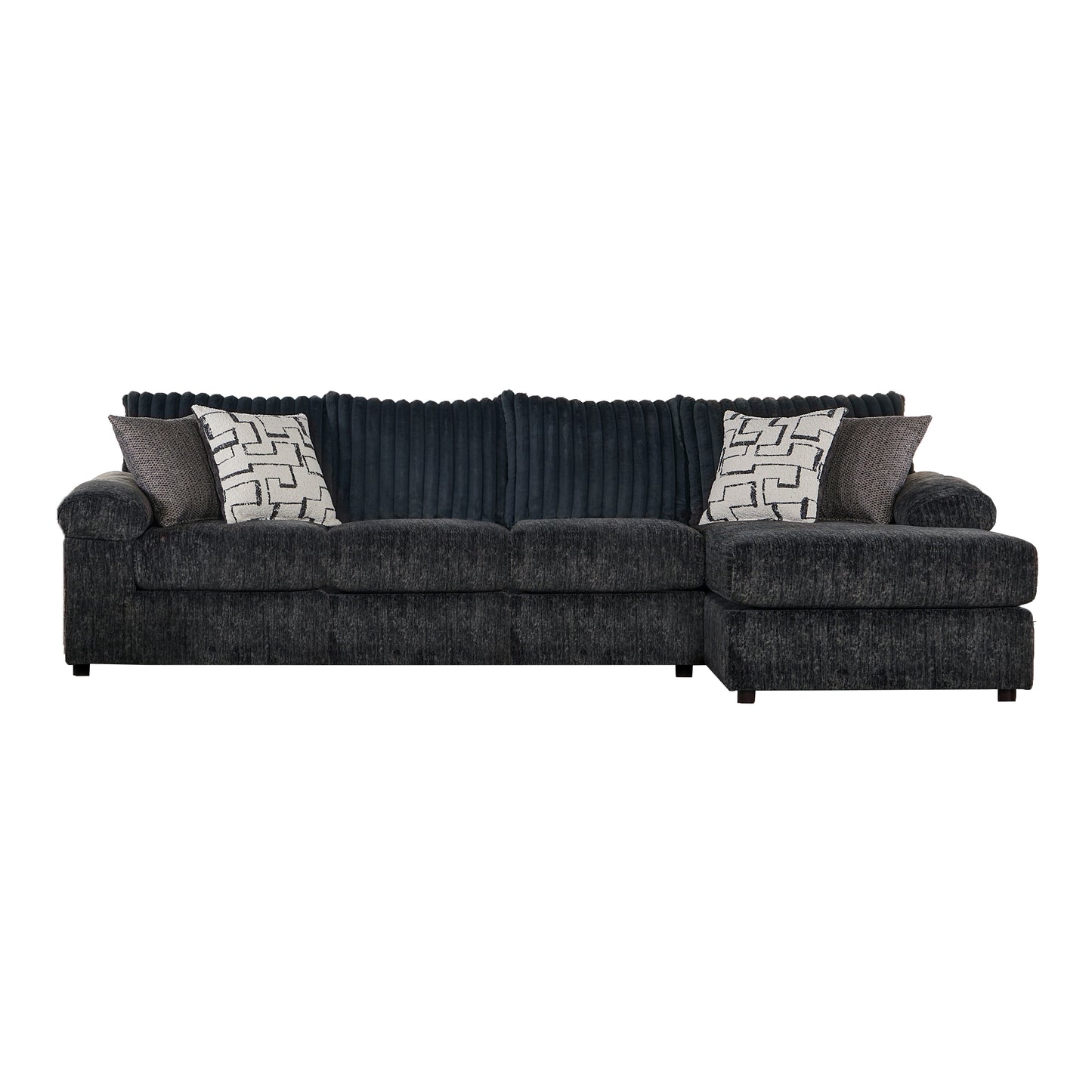 Roundhill Furniture Nason Wide Wale Corduroy Sectional Sofa Chaise