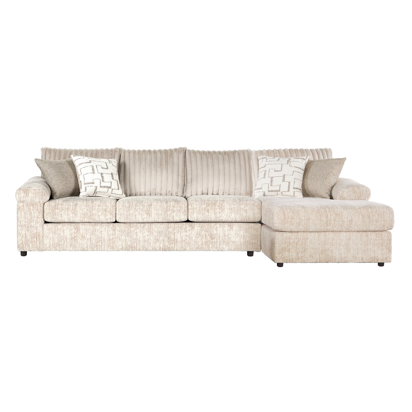 Roundhill Furniture Nason Wide Wale Corduroy Sectional Sofa Chaise