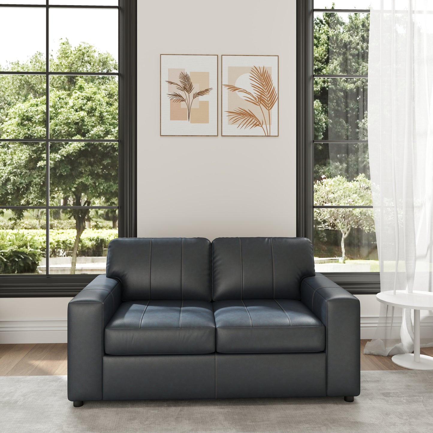 Roundhill Furniture Sakan Leather Upholstered Loveseat