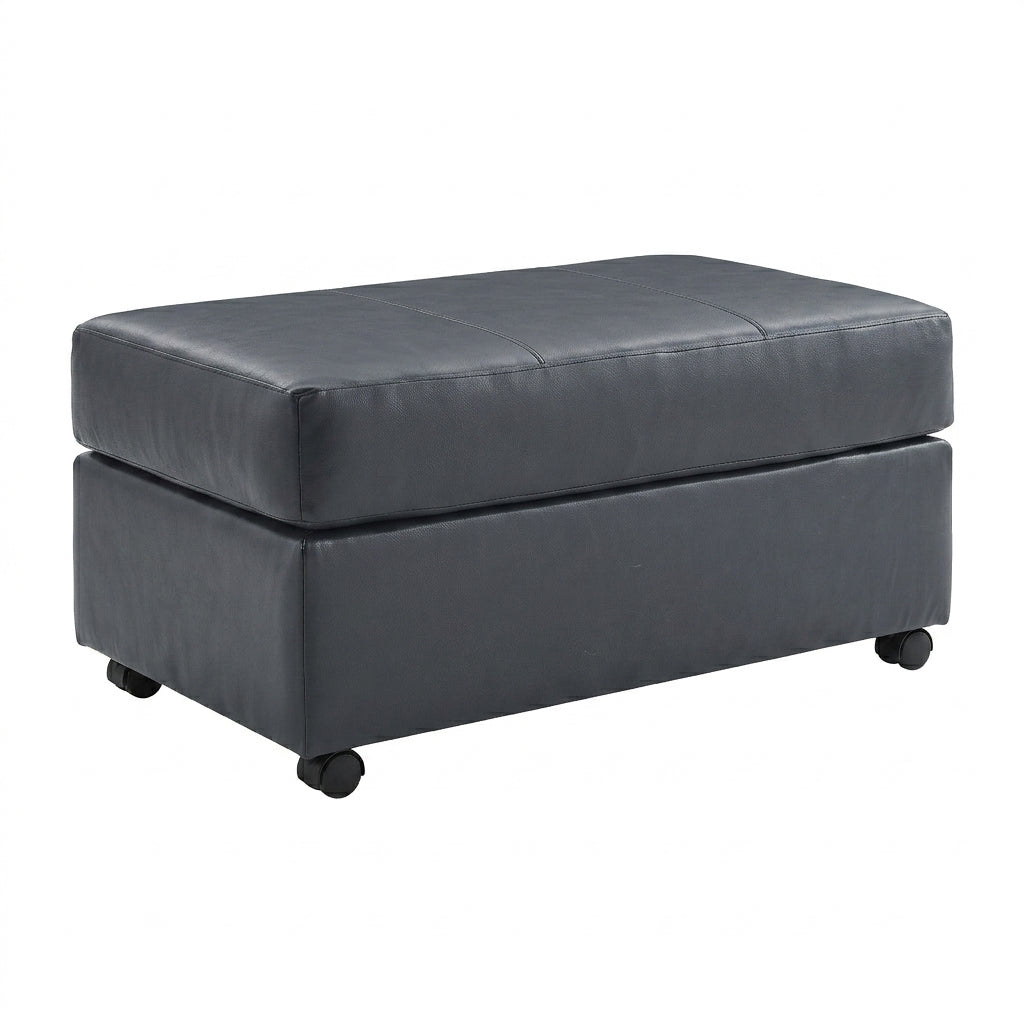 Roundhill Furniture Sakan Leather Upholstered Ottoman