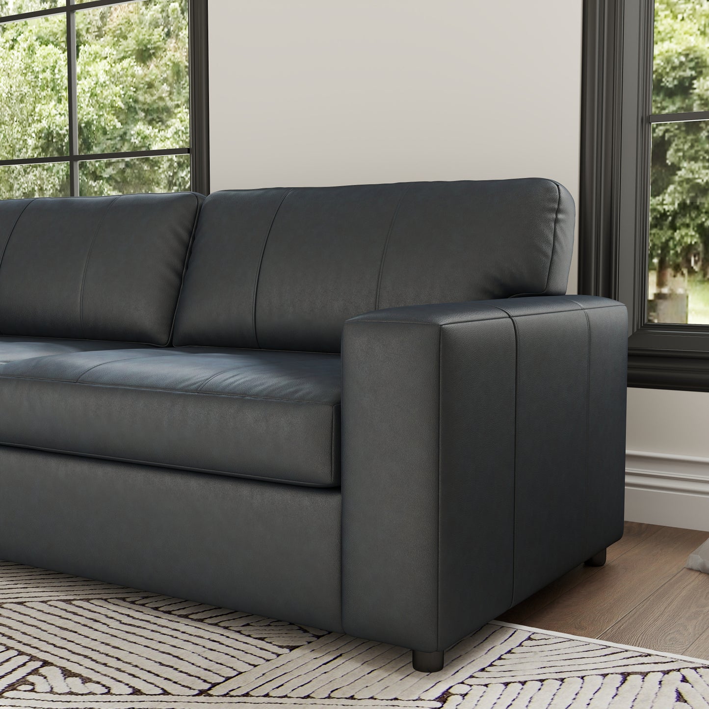 Roundhill Furniture Sakan Leather Upholstered Sofa