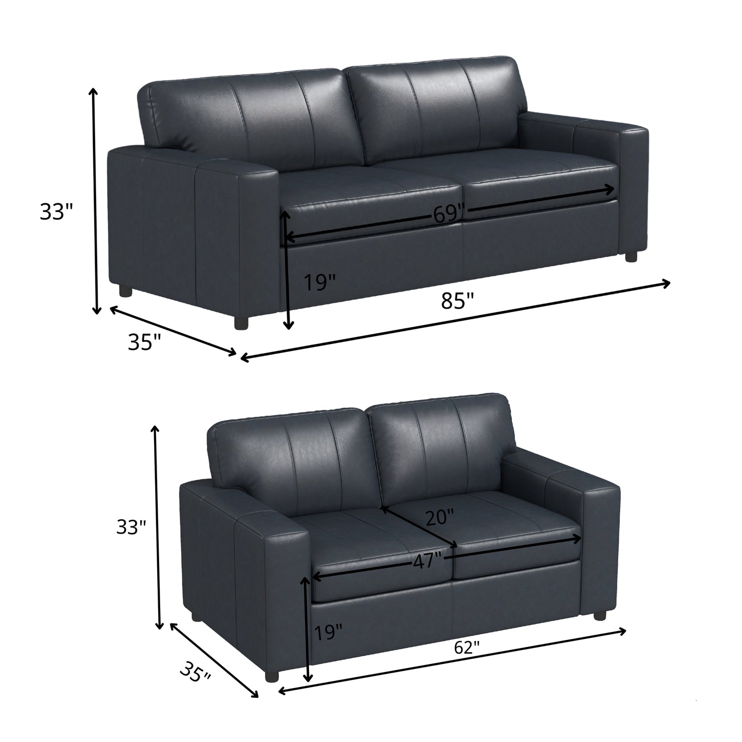 Roundhill Furniture Sakan Leather Upholstered Living Room Collection