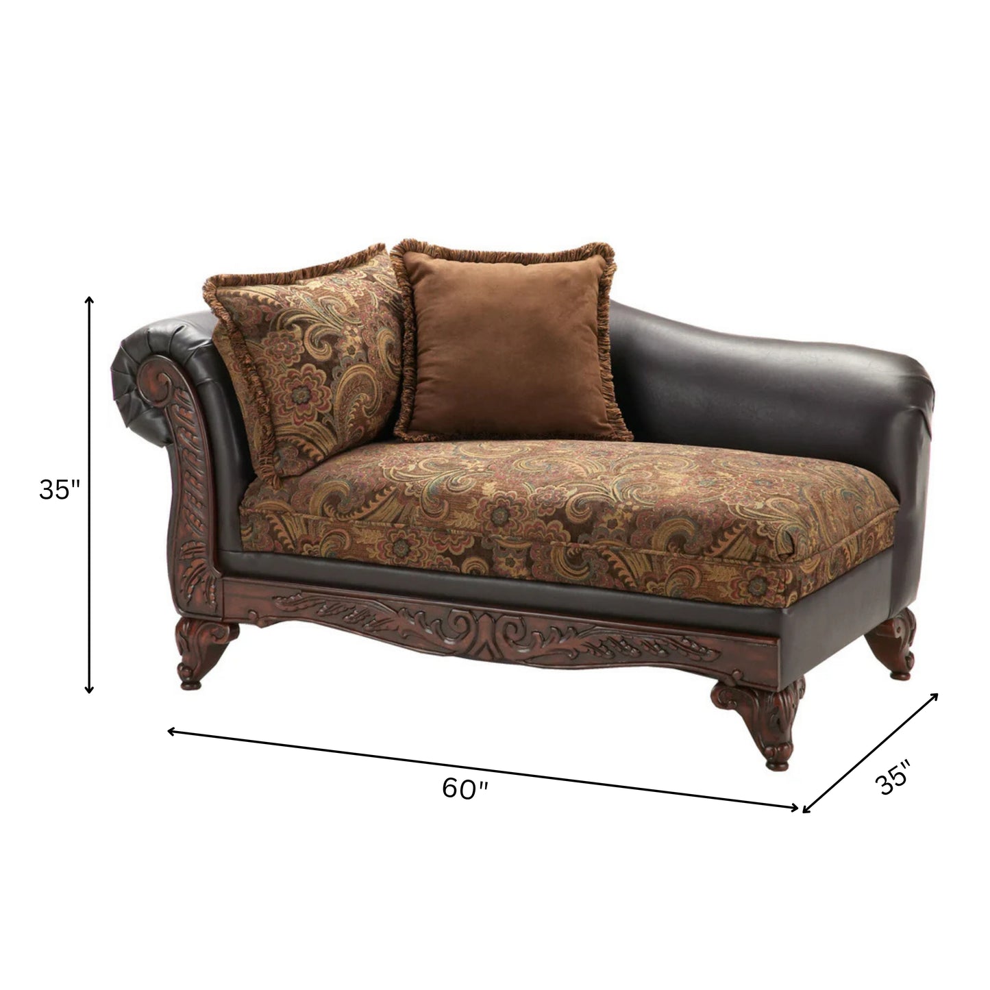 San Marino 2-Tone Chocolate Microfiber Chaise  Made in USA