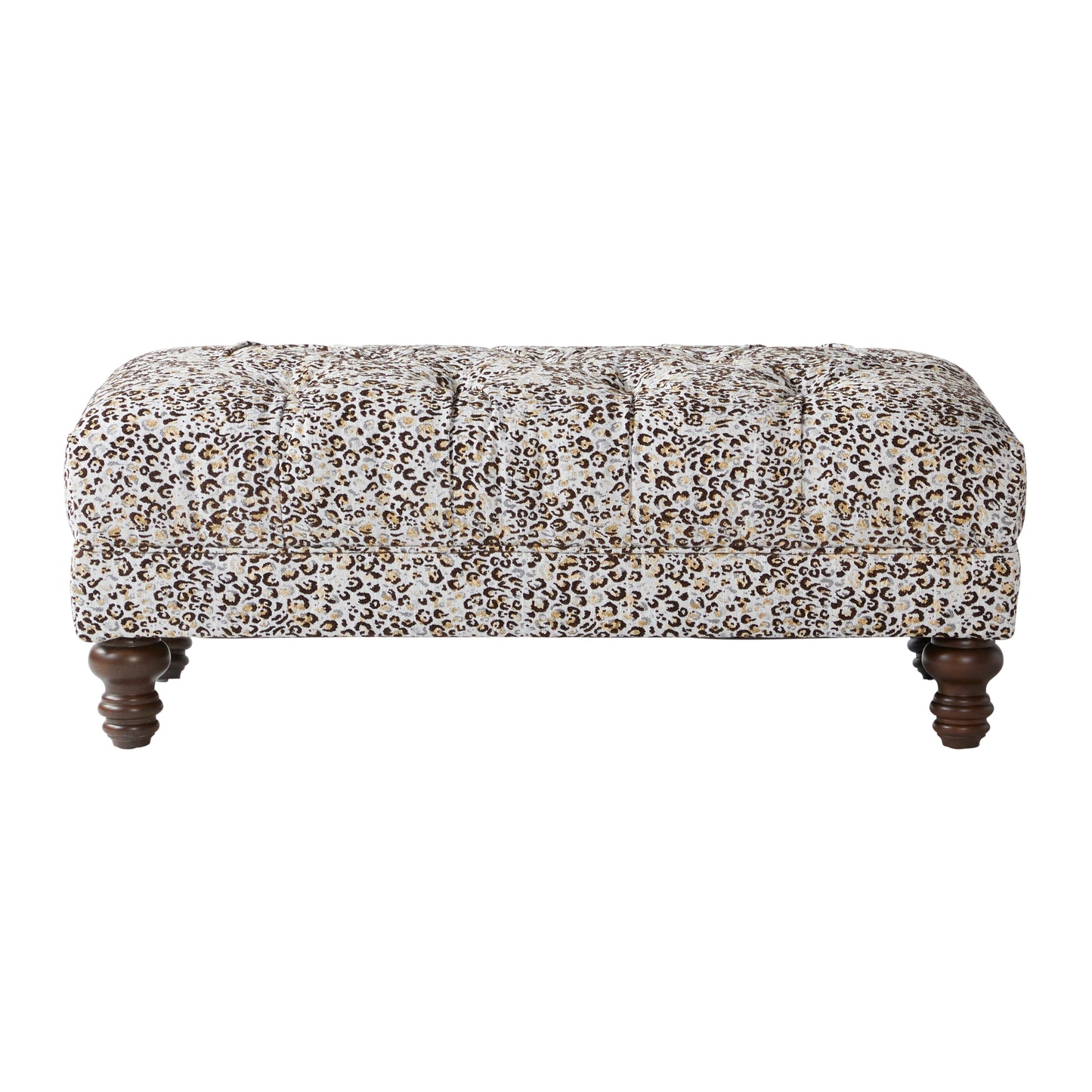 Roundhill Furniture Charbilia Fabric Tufted Cocktail Ottoman in Dexter Cafe
