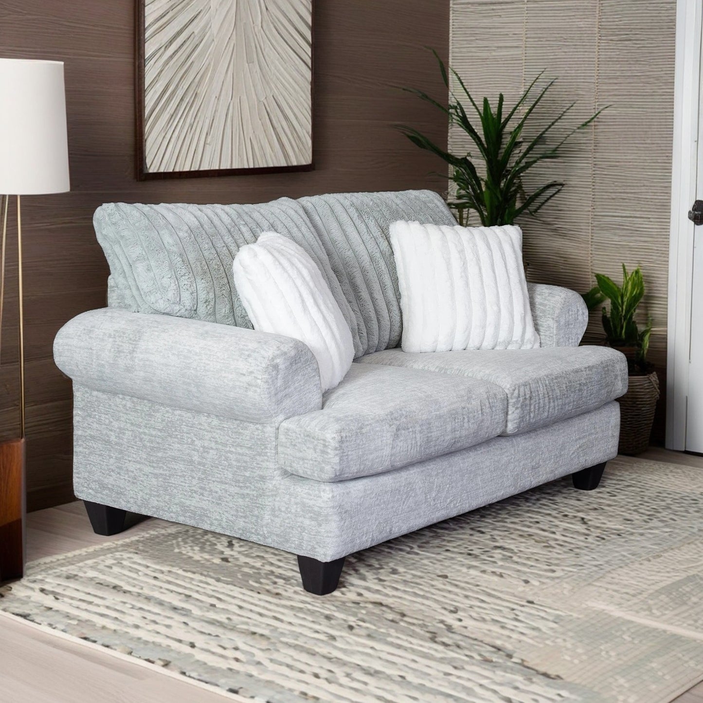 Oasis Transitional Stationary Loveseat, Galactic Oyster