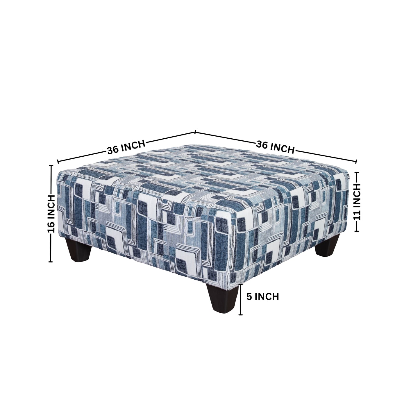 Nexus Geometric Accent Cocktail Ottoman, Two Color Options