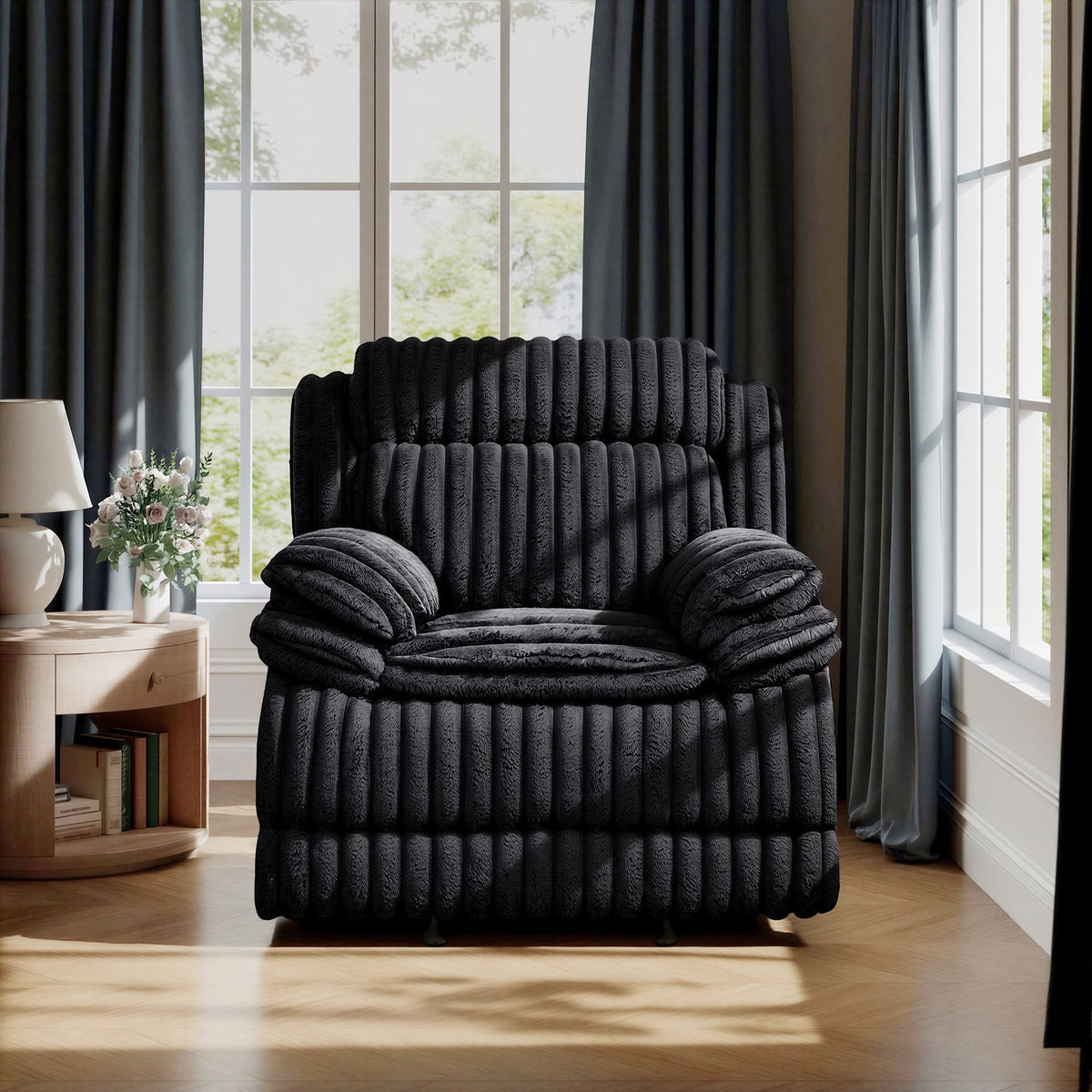 Roundhill Furniture Ardello Manual Rocker Recliner with Wide-Wale Corduroy Upholstery